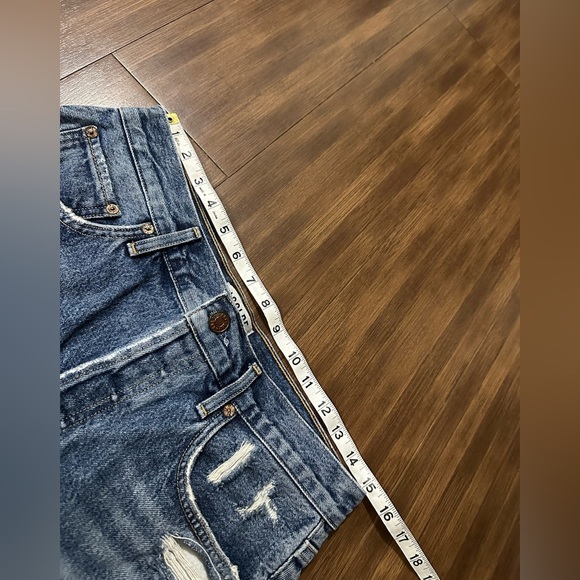 AGOLDE Quinn high rise distressed denim skirt in ransom wash A068C-811 size 28 - Picture 7 of 10